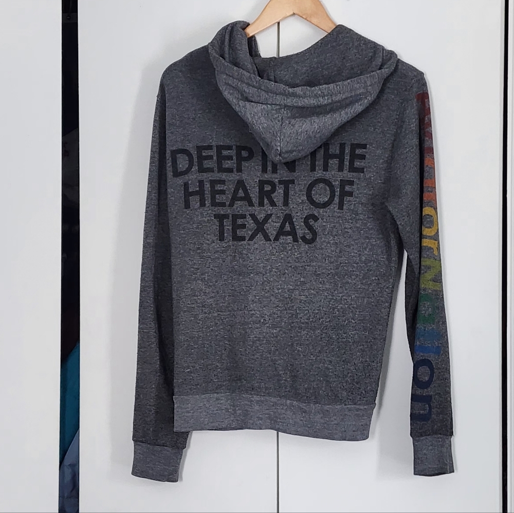 Aviator Nation Gray Zip Hoodie with Multi-Color Patch - Picture 2 of 4
